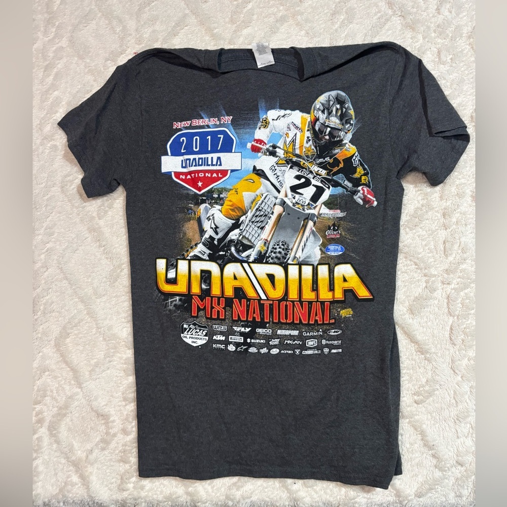 Dirt bike motor cross gray graphic tee Gildan small